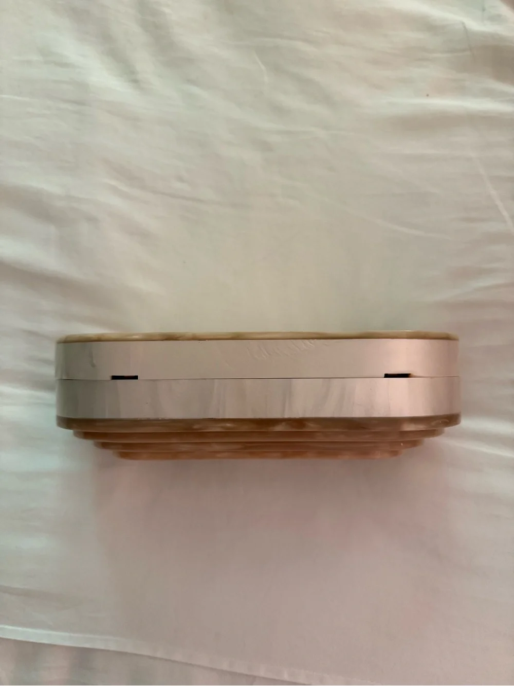 Zara Pink/Cream Iridescent Clutch Bag